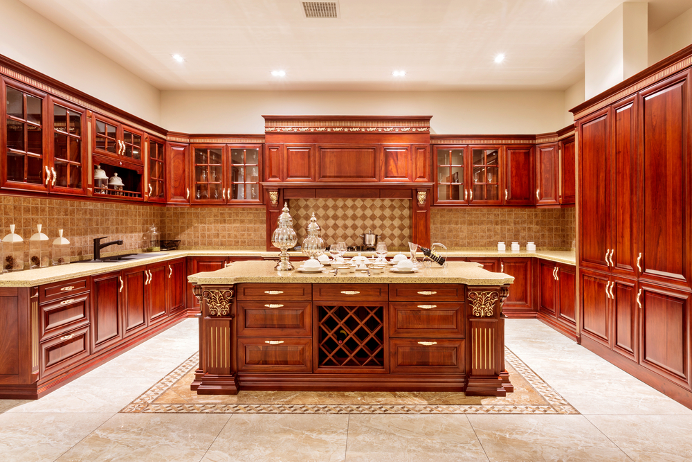 real wood cabinets living room