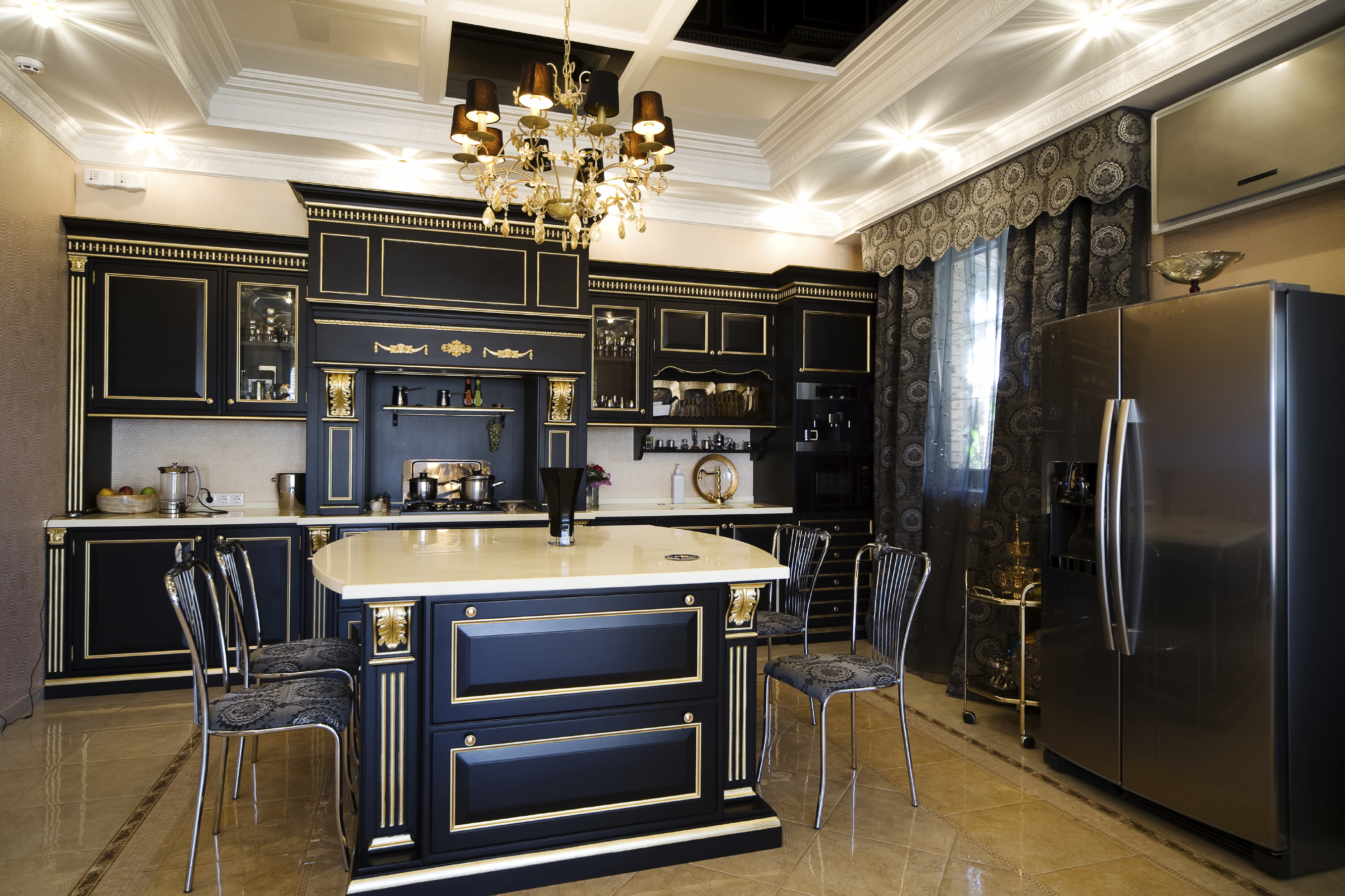 Creatice Black And White Kitchen for Living room