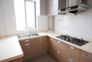 Beautiful and modern fitted kitchen interior.