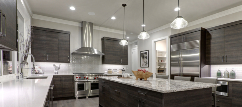 Granite With Dark Cabinets Kitchen, Dark Kitchen Countertops Light Cabinets